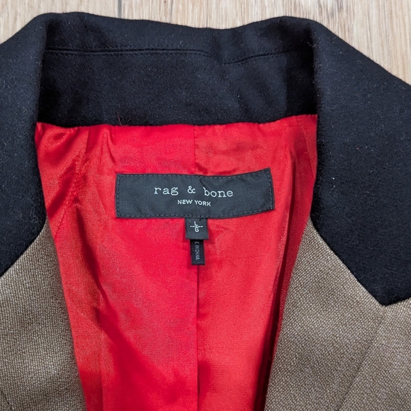 $1095 Mens rag & bone "Cambridge" Wool Blend Coat Gray LargeDescription - Picture 7 of 8